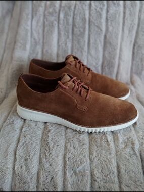 Cole Haan Grand.OS Brown Suede Oxford Sneakers Men’s 10.5M Casual Comfort Shoes